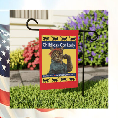 Childless Cat Lady Harris 2024 We're Not Going Back Flag