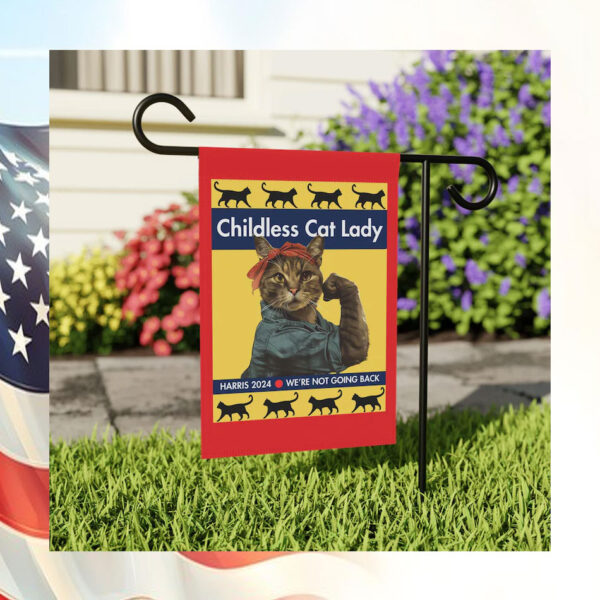 Childless Cat Lady Harris 2024 We're Not Going Back Flag