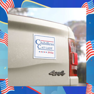 Childless Cat Lady Harris Walz 2024 Car Magnet