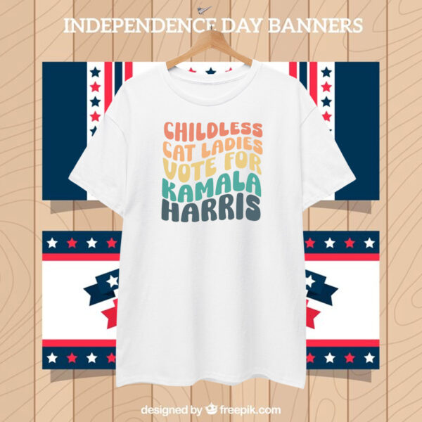 Childless Cat Lady Shirt, Childless Cat Ladies for Kamala Harris T-Shirt