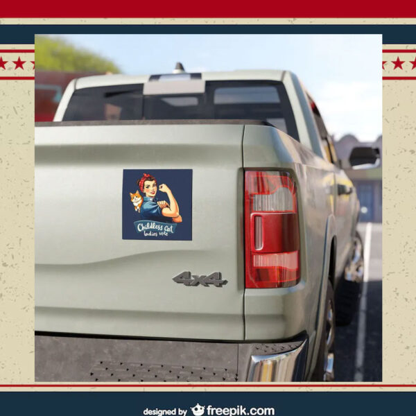 Childless Cat Lady Votes Harris Walz Car Magnet