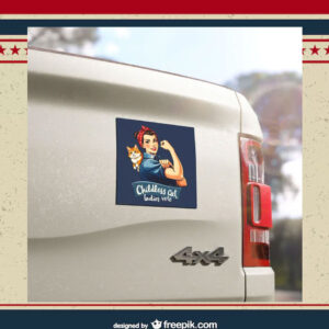 Childless Cat Lady Votes Harris Walz Car Magnet