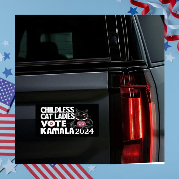 Childless Cat Lady for Harris and Walz Bumper Sticker