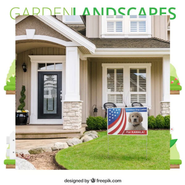 Childless Dog Lady For Kamala Yard Sign