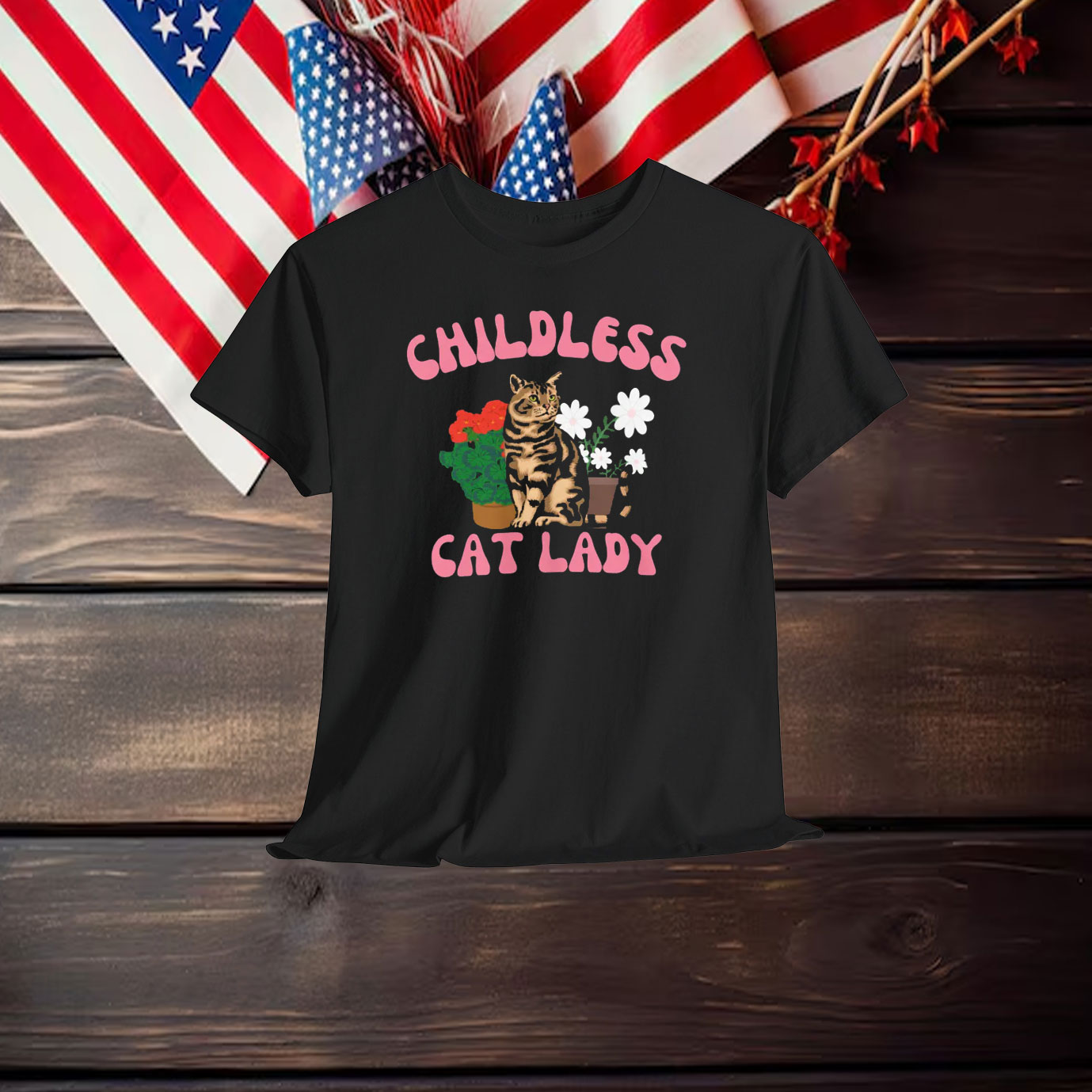 Childless cat lady shirt Kamala harris meme Madam Shirt