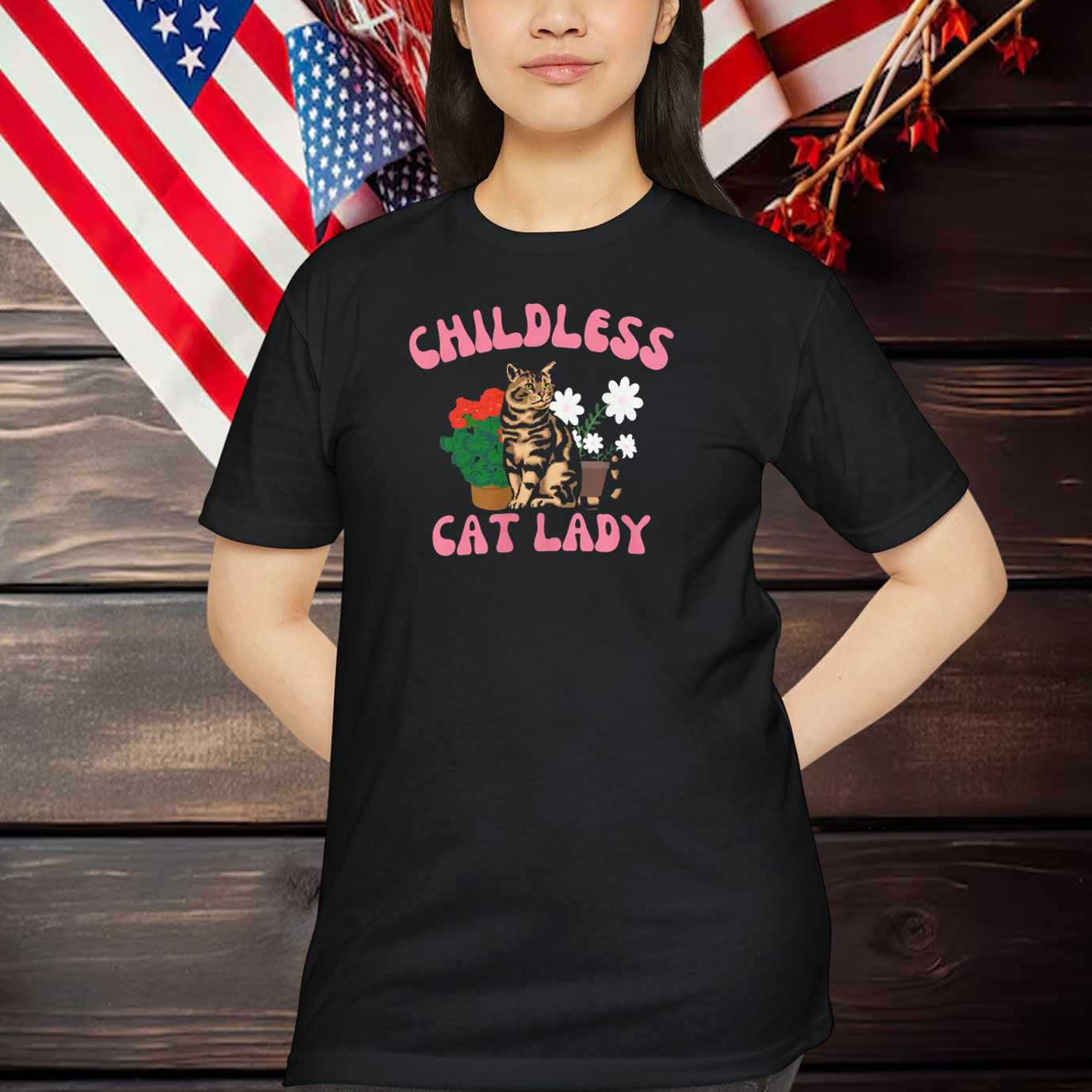 Childless cat lady shirt Kamala harris meme Madam Shirt