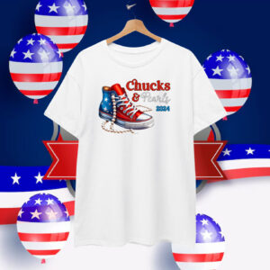Chucks And Pearls I'm With Her Kamala 2024 T-Shirt