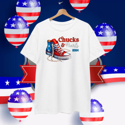 Chucks And Pearls I'm With Her Kamala 2024 T-Shirt