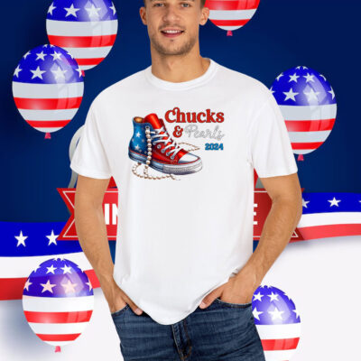 Chucks And Pearls I'm With Her Kamala 2024 T-Shirt