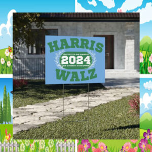 College Style Yard Sign Harris Walz 2024