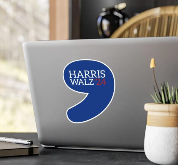 Comma-La Harris Walz Sticker