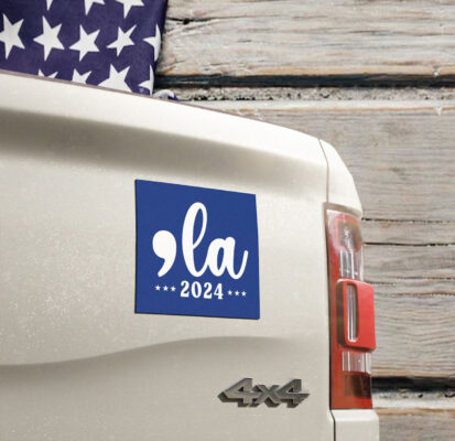Comma-La Kamala Harris 2024 Car Magnet