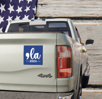 Comma-La Kamala Harris 2024 Car Magnet