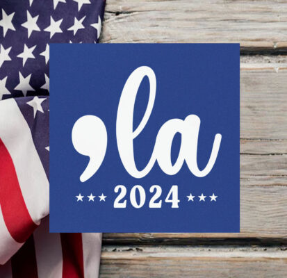 Comma-La Kamala Harris 2024 Car Magnet