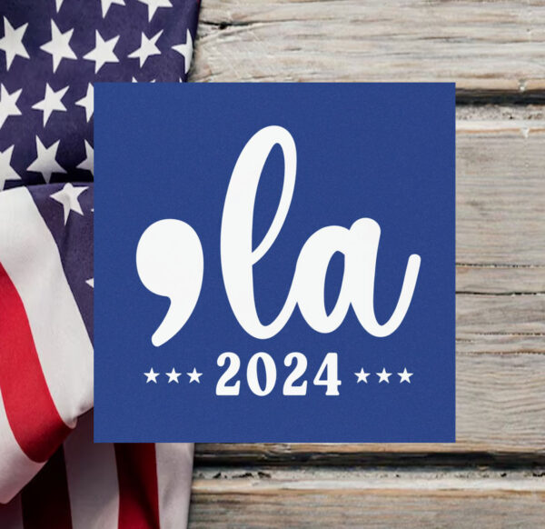 Comma-La Kamala Harris 2024 Car Magnet