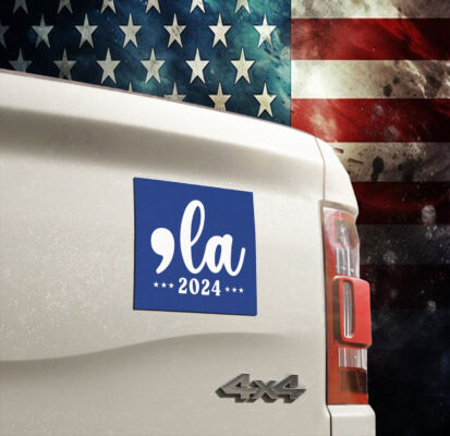 Comma-La Kamala Harris Car Magnet