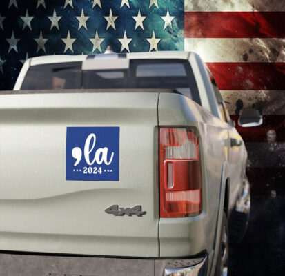 Comma-La Kamala Harris Car Magnet