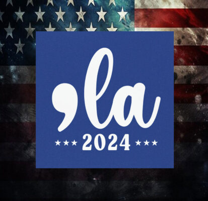 Comma-La Kamala Harris Car Magnet
