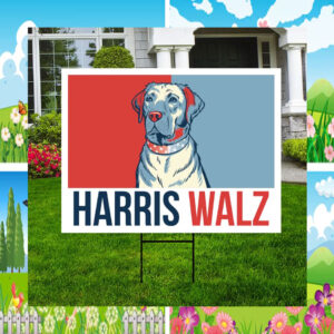Dog For Kamala Harris Walz Yard Sign
