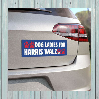 Dog Ladies for Harris Walz 2024 Car Magnet Bumper Sticker