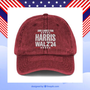 Dog Ladies for Harris Walz 2024 Hat