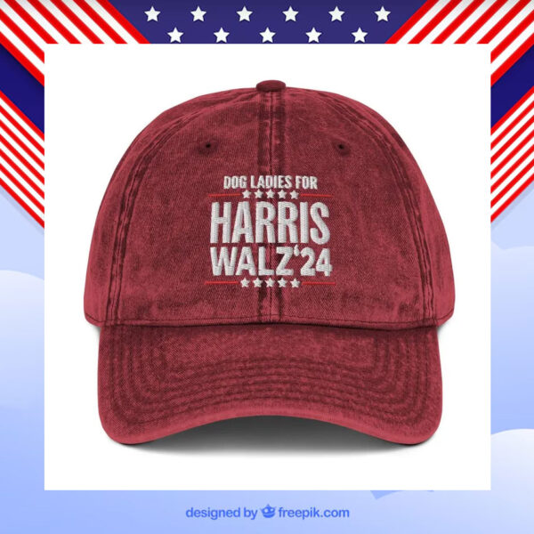 Dog Ladies for Harris Walz 2024 Hat