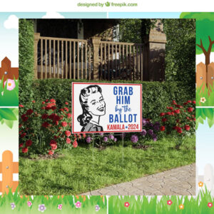 Grab Him By The Ballot Sign, Kamala Harris Yard Sign