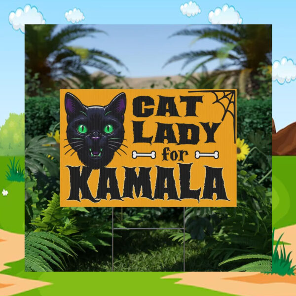 Halloween Cat Lady for Kamala Yard Sign