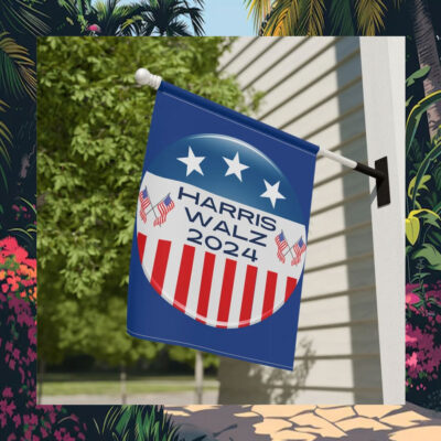 Harris Walz 2024 Button President Election Garden & House Flag