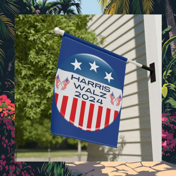 Harris Walz 2024 Button President Election Garden & House Flag