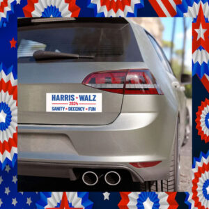 Harris Walz 2024 Car Magnet Sanity Decency Fun