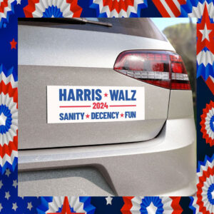 Harris Walz 2024 Car Magnet Sanity Decency Fun