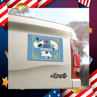 Cats For Harris Walz Car Magnets
