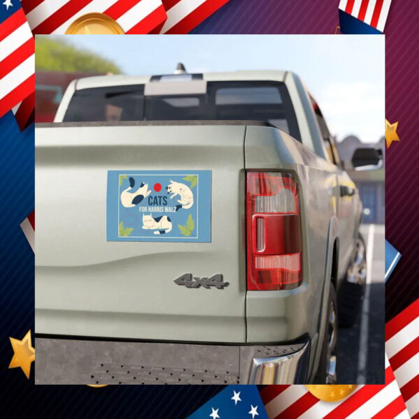 Cats For Harris Walz Car Magnets