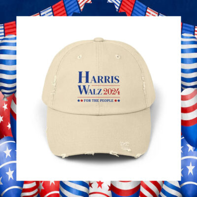 Harris Walz 2024 Distressed Baseball Cap