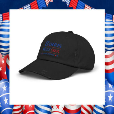 Harris Walz 2024 Distressed Baseball Cap