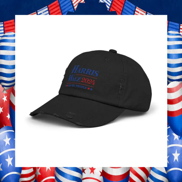 Harris Walz 2024 Distressed Baseball Cap