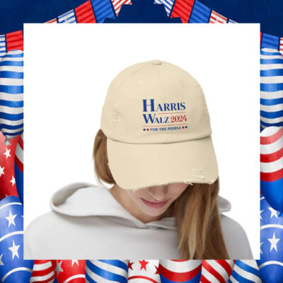 Harris Walz 2024 Distressed Baseball Cap