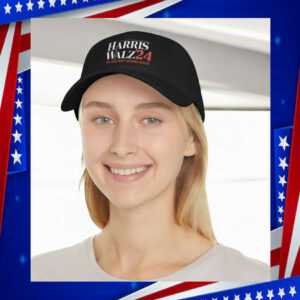 Harris Walz 2024 Hat - Black Low Profile Baseball Cap