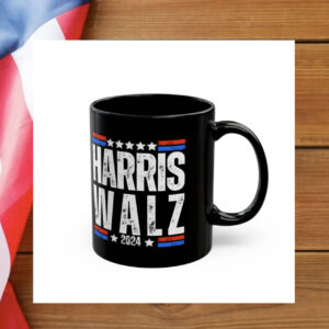 Harris Walz 2024 Kamala Harris, Tim Walz President USA Election Black Mug