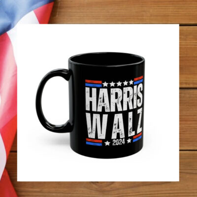 Harris Walz 2024 Kamala Harris, Tim Walz President USA Election Black Mug