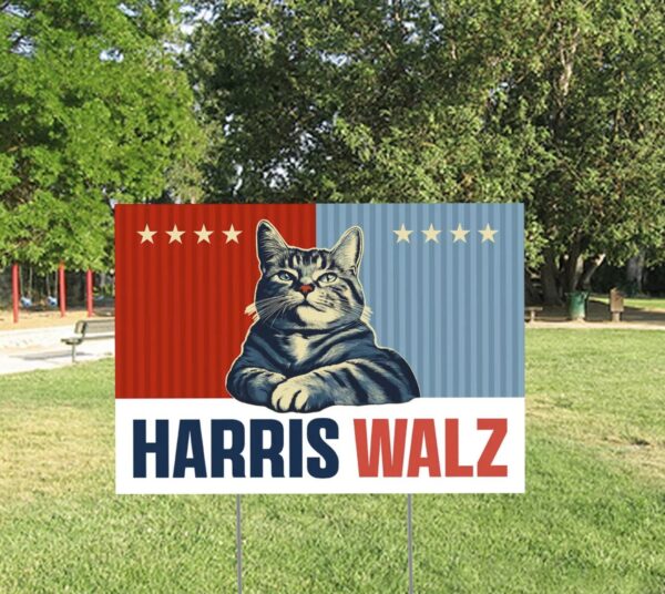 Harris Walz CAT 2024 Obviously Yard Sign