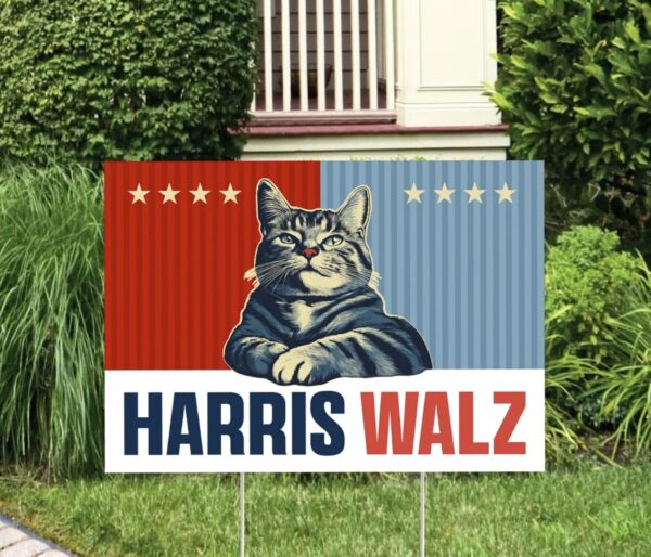 Harris Walz CAT 2024 Obviously Yard Sign
