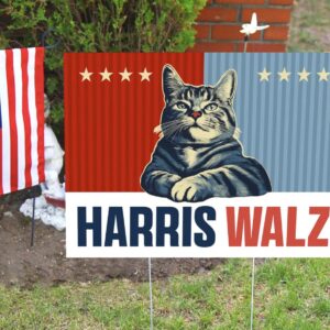 Harris Walz CAT 2024 Obviously Yard Sign