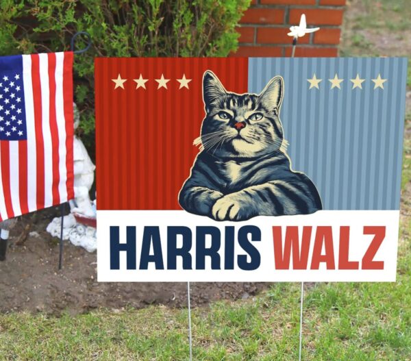 Harris Walz CAT 2024 Obviously Yard Sign