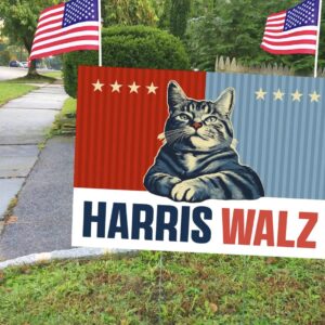 Harris Walz CAT 2024 Obviously Yard Sign