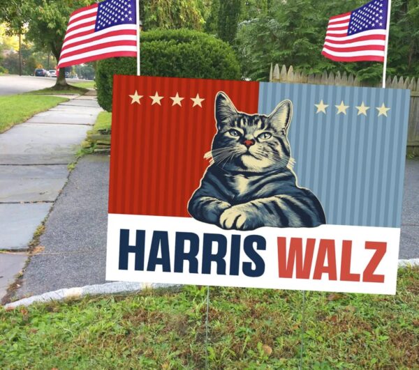 Harris Walz CAT 2024 Obviously Yard Sign