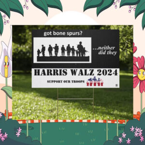 Harris Walz 2024 Support Veterans Yard Sign
