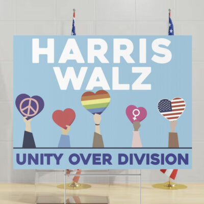 Harris Walz 2024 Unity Over Division Yard Sign