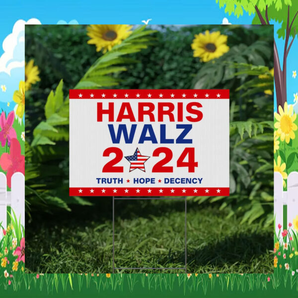 Harris Walz 2024 Yard Sign, Kamal Harris For President 2024 Lawn Sign